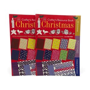 Set Of 2 The Crafter's Resource Book: Christmas: Festive Paper, Stickers Designs